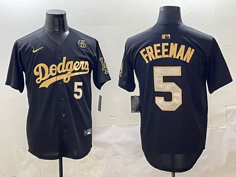 Men Los Angeles Dodgers #5 Freeman Black Gold Nike 2025 MLB Jersey style 42510->los angeles dodgers->MLB Jersey